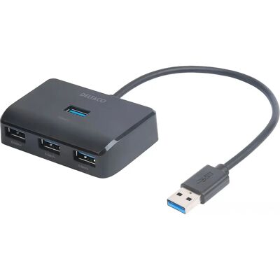 Deltaco USB Hub 4 Porter - USB-A, 5 Gbps Deltaco USB Hub 4 Porter - USB-A, 5 Gbps