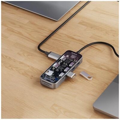Deltaco USB-C Dockingstation mit 3 USB, SD, HDMI, RJ45 - Dockingstation Deltaco USB-C Dockingstation mit 3 USB, SD, HDMI, RJ45 - Dockingstation