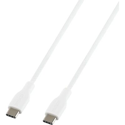 Deltaco USB-kabel 2m USB-C till USB-C Vit Deltaco USB-kabel 2m USB-C till USB-C Vit