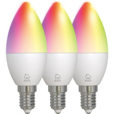 Deltaco Smarte LED RGB-pærer 3-pakning Wi-Fi 4,9 W Deltaco Smarte LED RGB-pærer 3-pakning Wi-Fi 4,9 W