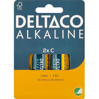 Deltaco - LR14-2B - C Alkaline - Battery Deltaco - LR14-2B - C Alkaline - Battery