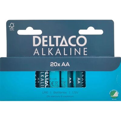 Deltaco AA Alkalibatterie - Haushaltsbatterie - Lange Haltbarkeit Deltaco AA Alkalibatterie - Haushaltsbatterie - Lange Haltbarkeit