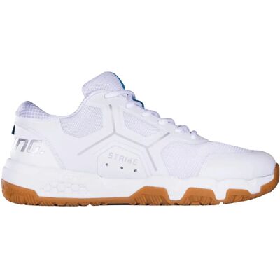 Chaussures Salming Strike Blanches - Usage intérieur - Forme standard - Publicité Chaussures Salming Strike Blanches - Usage intérieur - Forme standard - Publicité