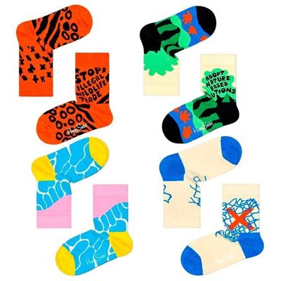 Set regalo da 4 paia Happy Socks WWF per bambini Set regalo da 4 paia Happy Socks WWF per bambini