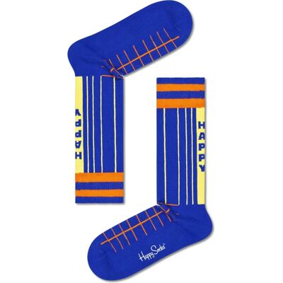 Happy Socks - Grid Stripe Crew Sock - Gelb - 36-40 - Socks Happy Socks - Grid Stripe Crew Sock - Gelb - 36-40 - Socks