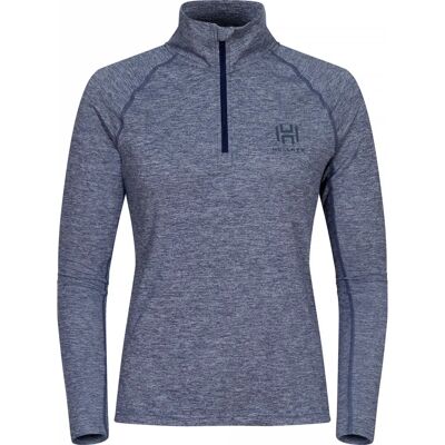 Hellner - Nunis Halfzip LS Tee - Blå Meleret - S - L/S Tee Hellner - Nunis Halfzip LS Tee - Blå Meleret - S - L/S Tee