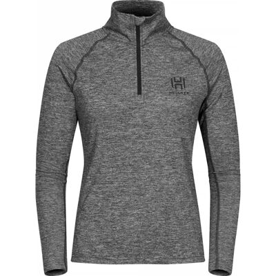 Hellner Nunis Halfzip Ls Tee Wmn Black Beauty Melange - Träningst-shirt Hellner Nunis Halfzip Ls Tee Wmn Black Beauty Melange - Träningst-shirt