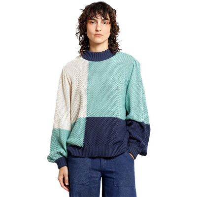Pulover verde Rutbo Blocks de Dedicated - Tricotat, Bumbac organic, TENCEL Lyocell Pulover verde Rutbo Blocks de Dedicated - Tricotat, Bumbac organic, TENCEL Lyocell