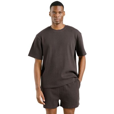 Tricou Dedicated Waffle Phantom Black - Croială relaxată Tricou Dedicated Waffle Phantom Black - Croială relaxată