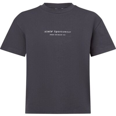 Aim'n - T-shirt Serif Boxy - Grå - T-shirt Aim'n - T-shirt Serif Boxy - Grå - T-shirt