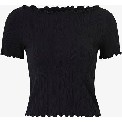 Aim'n Tulip Kortärmad Top - Tight Fit - Rund Neck - Vågig Kant Aim'n Tulip Kortärmad Top - Tight Fit - Rund Neck - Vågig Kant