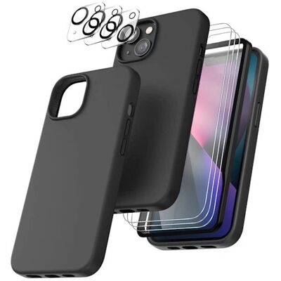 Case4you Sort Silikonecover til iPhone 14 Plus - Skærm- og Linsebeskytter Case4you Sort Silikonecover til iPhone 14 Plus - Skærm- og Linsebeskytter