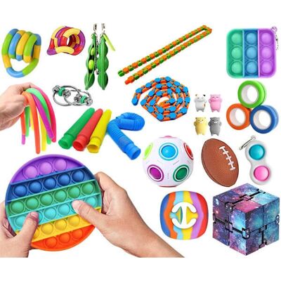 No name 30 Kpl Fidget Stressinlievityslelut - Pop It, Dimple, Stressipallo - Stressinlievitys lapsille ja aikuisille No name 30 Kpl Fidget Stressinlievityslelut - Pop It, Dimple, Stressipallo - Stressinlievitys lapsille ja aikuisille