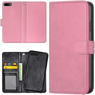 Generisk iPhone 7/8 Plus - Rosa tegnebog med kortholder og cover Generisk iPhone 7/8 Plus - Rosa tegnebog med kortholder og cover