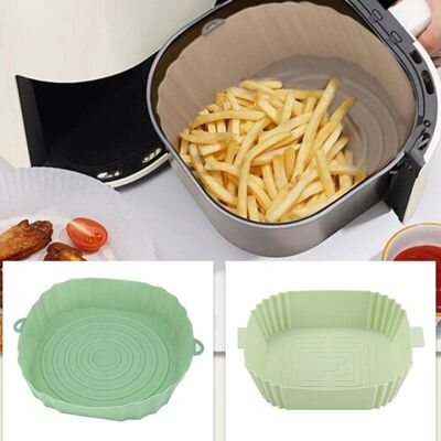 Silikonkurv - Turkis - Airfryer - Genbrugsbar - 2 Størrelser Silikonkurv - Turkis - Airfryer - Genbrugsbar - 2 Størrelser