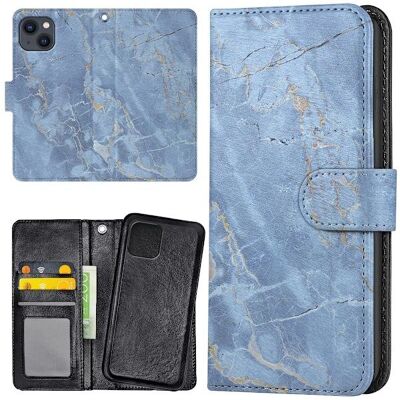 Apple iPhone 15 - Marmor Pung med Kortholder - Mobilcover Apple iPhone 15 - Marmor Pung med Kortholder - Mobilcover