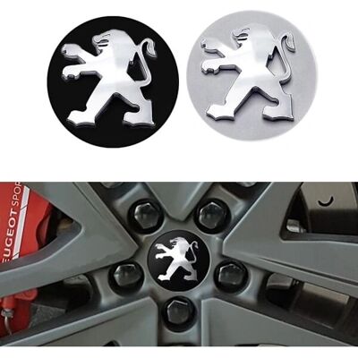 Peugeot - 60mm - Sort - 4-pack - Navkapsler Peugeot - 60mm - Sort - 4-pack - Navkapsler