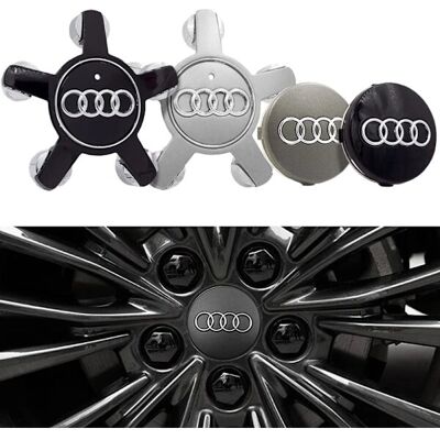 Audi Pyörän Keskuskapseli - 4 Kappaleen Setti - Hopea 70mm / 135mm - Sopii useimpiin Audi-malleihin Audi Pyörän Keskuskapseli - 4 Kappaleen Setti - Hopea 70mm / 135mm - Sopii useimpiin Audi-malleihin