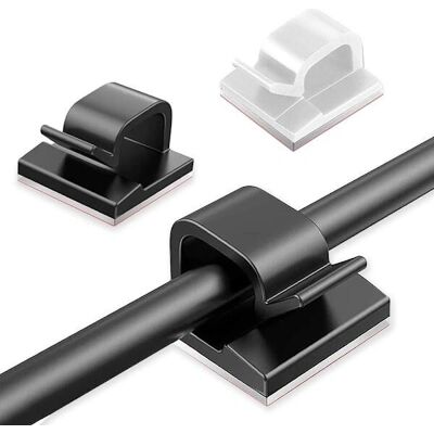 50-Pack Selvklæbende Kabelholdere - Kabelclips Sorte 50-Pack Selvklæbende Kabelholdere - Kabelclips Sorte