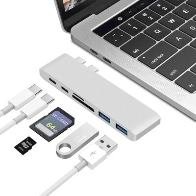 Tech Of Sweden USB C Hub Thunderbolt 6 in 1 - tukee 5K/4K-videota Tech Of Sweden USB C Hub Thunderbolt 6 in 1 - tukee 5K/4K-videota