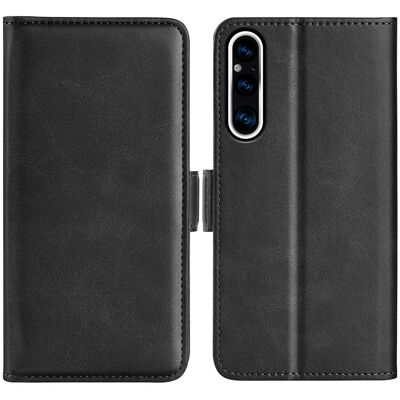 SKALO Sony Xperia 1 V Premium Lompakkokotelo - Musta SKALO Sony Xperia 1 V Premium Lompakkokotelo - Musta
