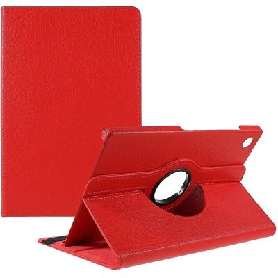 SKALO Samsung Tab A9+ 360 Litchi Cover - Rød SKALO Samsung Tab A9+ 360 Litchi Cover - Rød