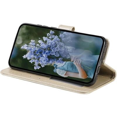 SKALO Samsung A55 5G Mandala Lompakkokotelo - Kulta SKALO Samsung A55 5G Mandala Lompakkokotelo - Kulta