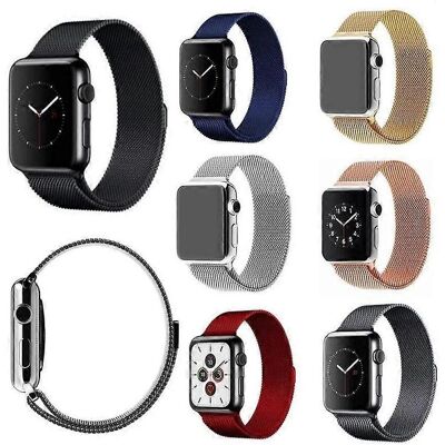 SKALO Milanese Loop Apple Watch SE 44mm Gold - Smartwatch-rem SKALO Milanese Loop Apple Watch SE 44mm Gold - Smartwatch-rem