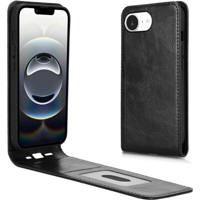 SKALO iPhone 16e Pystysuuntainen PU-nahkakotelo - Musta SKALO iPhone 16e Pystysuuntainen PU-nahkakotelo - Musta
