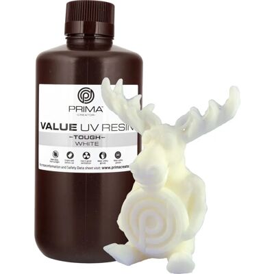 Żywica UV wytrzymała PrimaCreator Value - 1L - Biała - Filament 3D Żywica UV wytrzymała PrimaCreator Value - 1L - Biała - Filament 3D