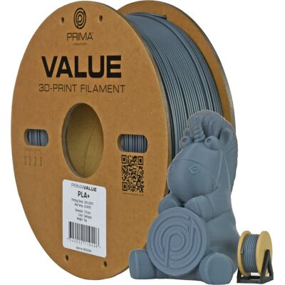 PrimaCreator Mørkegrå PLA+ 3D filament - 1 kg PrimaCreator Mørkegrå PLA+ 3D filament - 1 kg