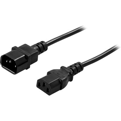 Deltaco Netzwerkkabel - C14 zu C13 - 1m Schwarz Deltaco Netzwerkkabel - C14 zu C13 - 1m Schwarz