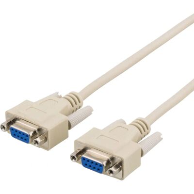 Deltaco - 2m Beiges Seriellkabel - DB9 Weiblich-zu-Weiblich Deltaco - 2m Beiges Seriellkabel - DB9 Weiblich-zu-Weiblich