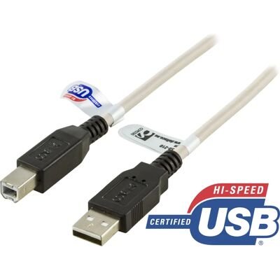 Cavo USB 2.0 Deltaco - Tipo A a B - 1m - Beige Cavo USB 2.0 Deltaco - Tipo A a B - 1m - Beige