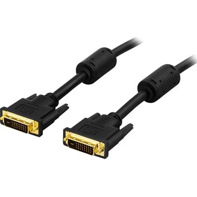 Deltaco DVI-600C DVI-kaapeli - 5m, DVI-D, Musta Deltaco DVI-600C DVI-kaapeli - 5m, DVI-D, Musta