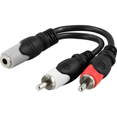 Deltaco AA-6A Audiokabel - 0,1 m - 3,5mm auf 2 x RCA - Schwarz, Grau, Rot Deltaco AA-6A Audiokabel - 0,1 m - 3,5mm auf 2 x RCA - Schwarz, Grau, Rot
