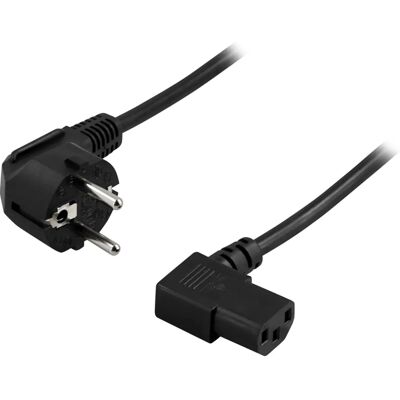 Deltaco Schwarzes 3m Stromkabel - C13 V-förbindelse Deltaco Schwarzes 3m Stromkabel - C13 V-förbindelse