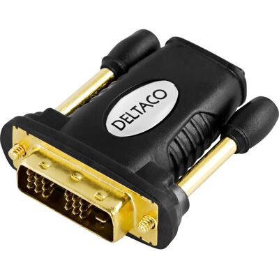 Deltaco HDMI-11 Kaapeliadapteri - 19-pinninen HDMI DVI-D - Musta Deltaco HDMI-11 Kaapeliadapteri - 19-pinninen HDMI DVI-D - Musta