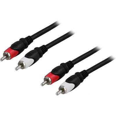 Deltaco MM-114 15m RCA Audio Kabel - Schwarz, Rot, Weiß Deltaco MM-114 15m RCA Audio Kabel - Schwarz, Rot, Weiß