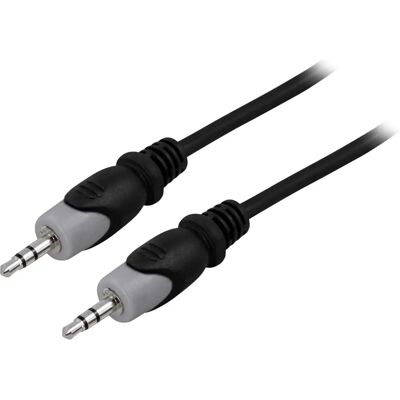 Deltaco MM-150 Audiokabel - 2m, Schwarz, Grau Deltaco MM-150 Audiokabel - 2m, Schwarz, Grau