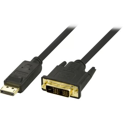 Deltaco DisplayPort DVI-D monitorikaapeli - 1m Deltaco DisplayPort DVI-D monitorikaapeli - 1m