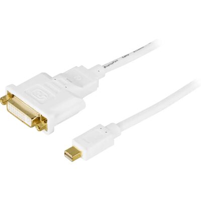 Deltaco Mini DisplayPort to DVI-I Dual Link Adapter - Valkoinen Deltaco Mini DisplayPort to DVI-I Dual Link Adapter - Valkoinen