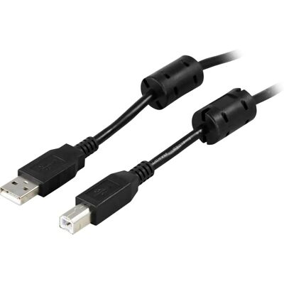 Deltaco USB-250FS USB-Kabel - 5m, Schwarz - USB 2.0 Deltaco USB-250FS USB-Kabel - 5m, Schwarz - USB 2.0