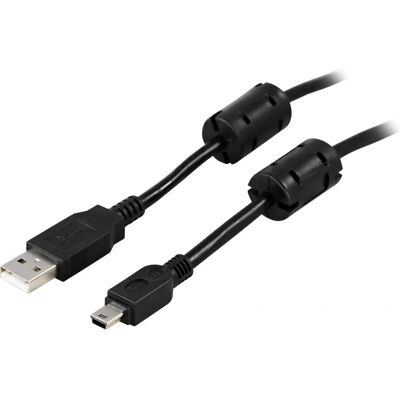 Deltaco USB-26FS USB-kaapeli - 2m - Musta - USB 2.0 Mini-B Deltaco USB-26FS USB-kaapeli - 2m - Musta - USB 2.0 Mini-B