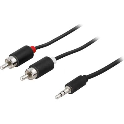 Deltaco MM-142A - 5m Audiokabel mit RCA & 3,5mm - Schwarz Deltaco MM-142A - 5m Audiokabel mit RCA & 3,5mm - Schwarz