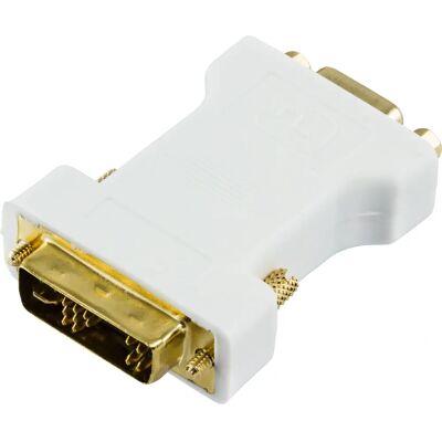 Deltaco DVI-4A VGA-Adapter - Gender-Wechsler - Weiß - Kabeltyp Deltaco DVI-4A VGA-Adapter - Gender-Wechsler - Weiß - Kabeltyp