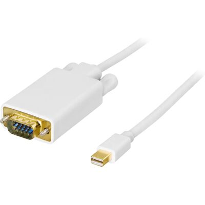 Deltaco Mini DisplayPort to VGA Kaapeli 2m Valkoinen - Video Sovitin Deltaco Mini DisplayPort to VGA Kaapeli 2m Valkoinen - Video Sovitin