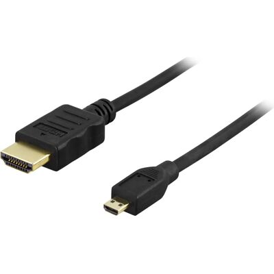 Deltaco HDMI-1023 HDMI-kaapeli - 2m - Microälykkäin - Musta Deltaco HDMI-1023 HDMI-kaapeli - 2m - Microälykkäin - Musta