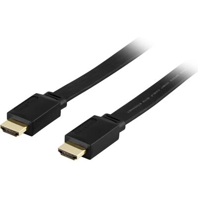 Deltaco HDMI-1050F Ethernet 5m Litteä HDMI Kaapeli Deltaco HDMI-1050F Ethernet 5m Litteä HDMI Kaapeli