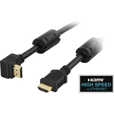 Deltaco HDMI-1015V - Kulma HDMI-kaapeli 1,5m - Musta Deltaco HDMI-1015V - Kulma HDMI-kaapeli 1,5m - Musta